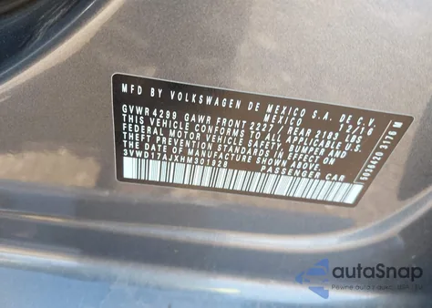 2017 Volkswagen Jetta 1.8T Sport from USA, damaged, VIN 3VWD17AJXHM301928